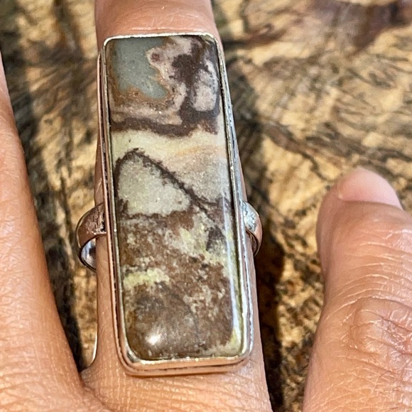 Dendrite Jasper Ring Size 7 1/4 - Picture 2 of 6